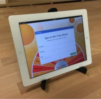 Virtual prize wheel helps collect more trade show leads in your booth
