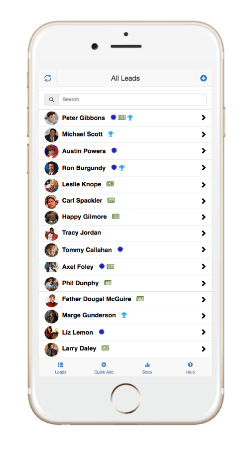 SocialPoint Lead Capture App Lead List with Photos