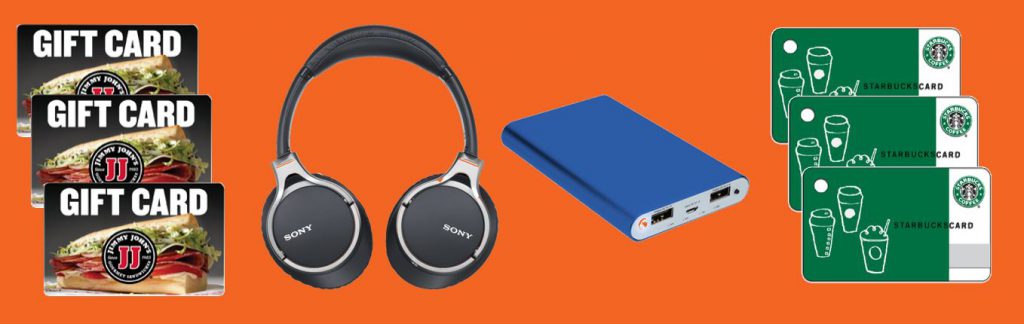 Prizes for trade show games at SocialPoint booth 950 at EXHIBITORLIVE 2019